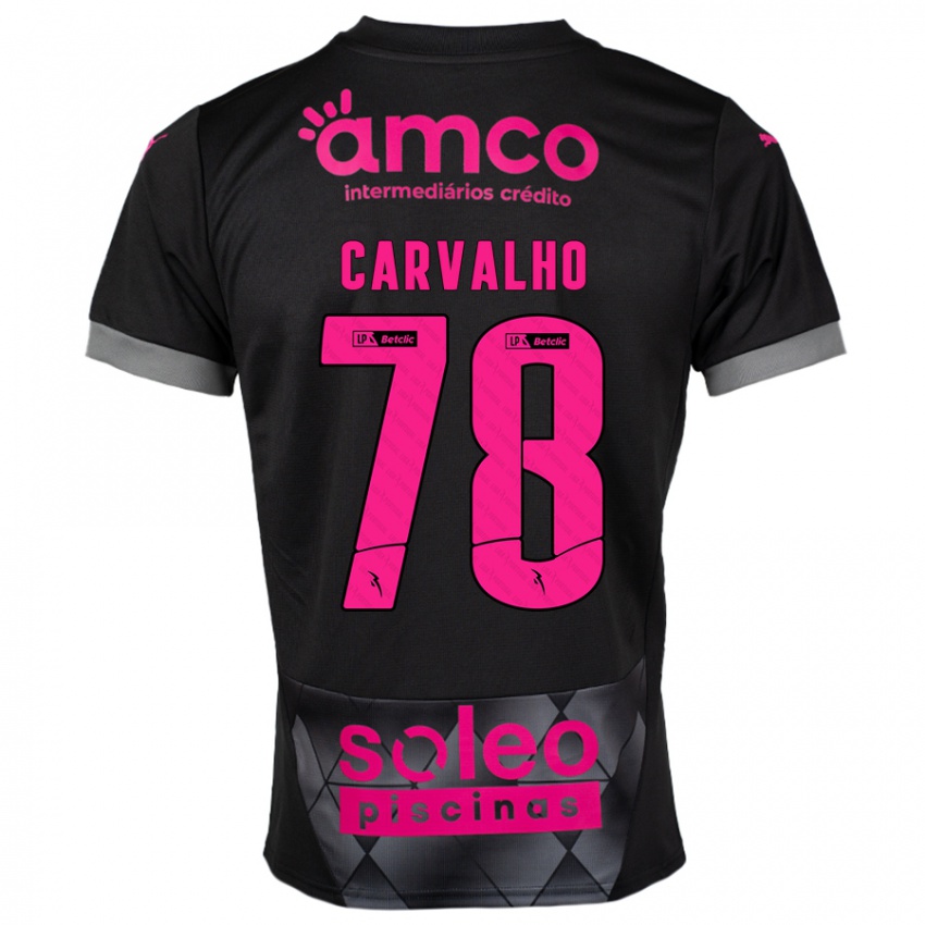 Mujer Camiseta João Carvalho #78 Negro Rosa 2ª Equipación 2024/25 La Camisa México