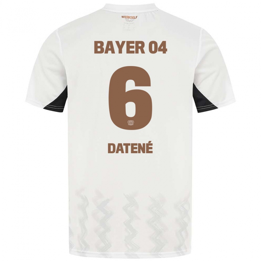 Mujer Camiseta Elia Datené #6 Blanco Negro 2ª Equipación 2024/25 La Camisa México