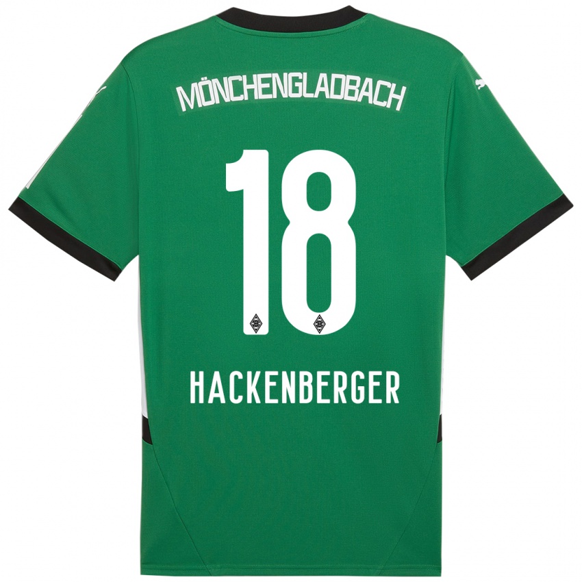 Mujer Camiseta Jessica Hackenberger #18 Verde Blanco 2ª Equipación 2024/25 La Camisa México