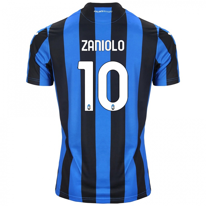 Niño Camiseta Nicolo Zaniolo #10 Azul Negro 1ª Equipación 2024/25 La Camisa México