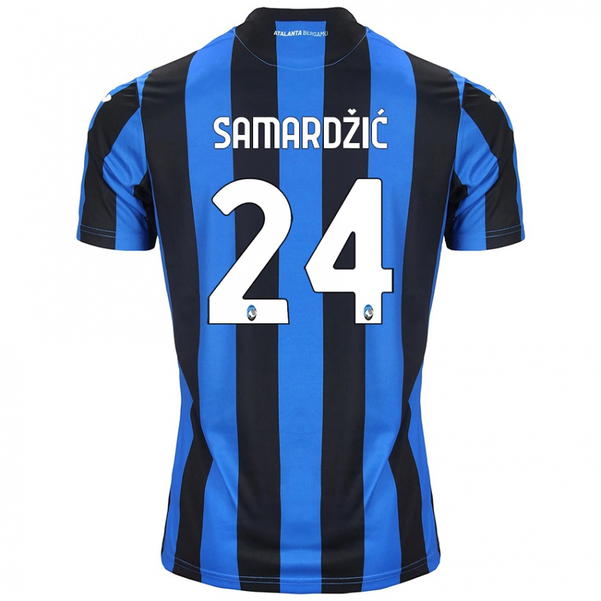 Niño Camiseta Lazar Samardžić #24 Azul Negro 1ª Equipación 2024/25 La Camisa México