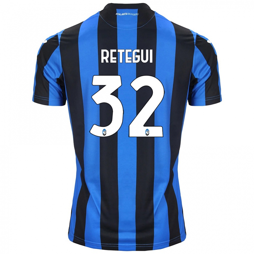 Niño Camiseta Mateo Retegui #32 Azul Negro 1ª Equipación 2024/25 La Camisa México