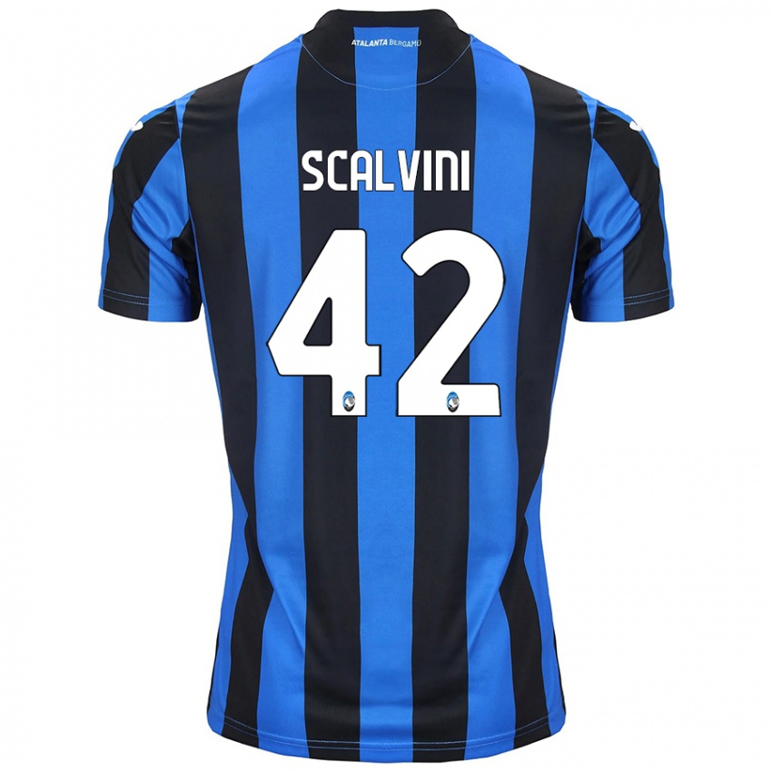 Niño Camiseta Giorgio Scalvini #42 Azul Negro 1ª Equipación 2024/25 La Camisa México