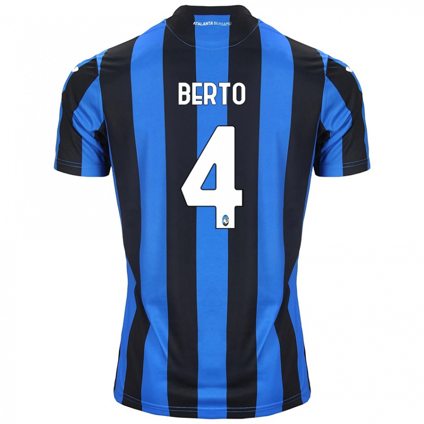 Niño Camiseta Gabriele Berto #4 Azul Negro 1ª Equipación 2024/25 La Camisa México