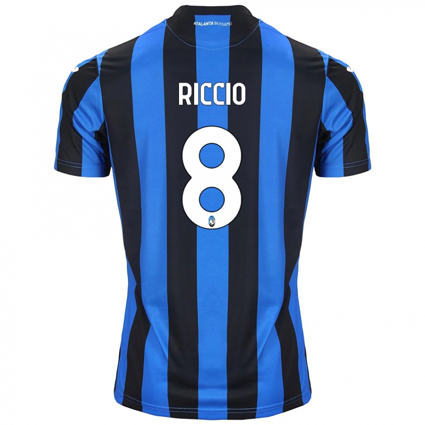 Niño Camiseta Lorenzo Riccio #8 Azul Negro 1ª Equipación 2024/25 La Camisa México