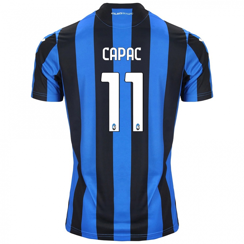 Niño Camiseta Alexandru Capac #11 Azul Negro 1ª Equipación 2024/25 La Camisa México