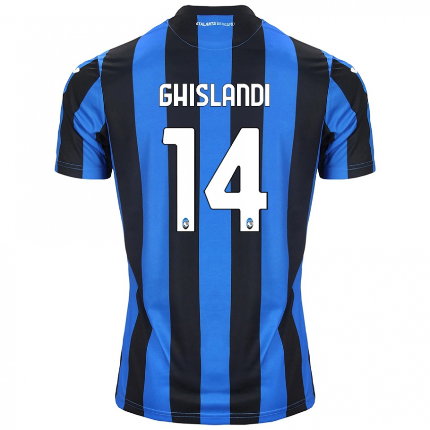 Niño Camiseta Davide Ghislandi #14 Azul Negro 1ª Equipación 2024/25 La Camisa México