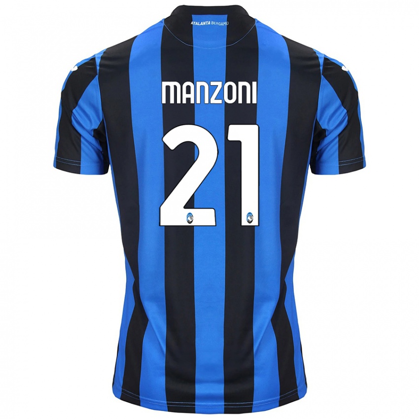 Niño Camiseta Alberto Manzoni #21 Azul Negro 1ª Equipación 2024/25 La Camisa México