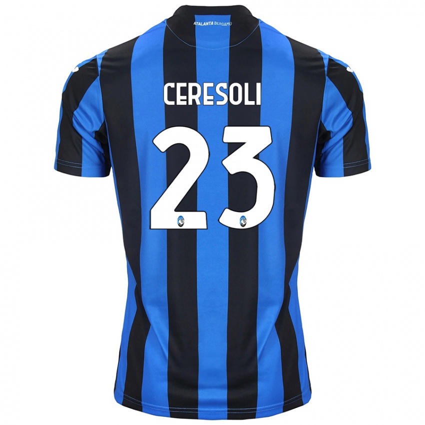 Niño Camiseta Andrea Ceresoli #23 Azul Negro 1ª Equipación 2024/25 La Camisa México