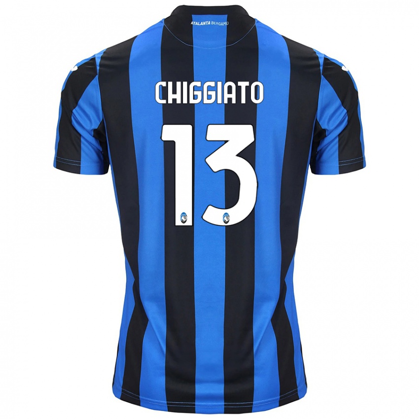 Niño Camiseta Gabriele Chiggiato #13 Azul Negro 1ª Equipación 2024/25 La Camisa México