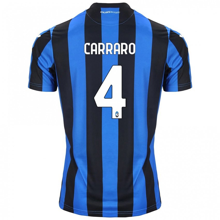 Niño Camiseta Marco Carraro #4 Azul Negro 1ª Equipación 2024/25 La Camisa México