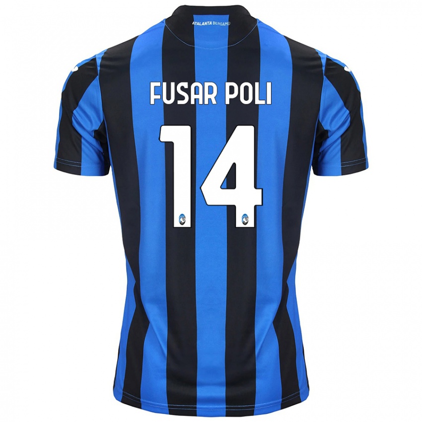 Niño Camiseta Giulia Fusar Poli #14 Azul Negro 1ª Equipación 2024/25 La Camisa México