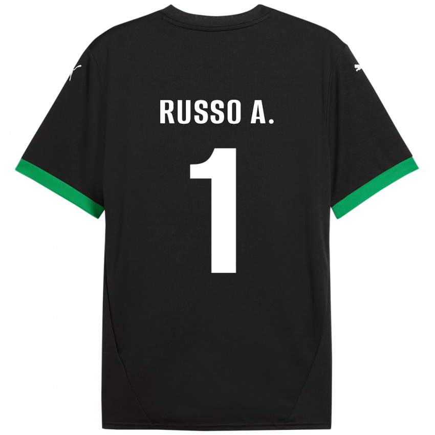 Niño Camiseta Alessandro Russo #1 Negro Verde Oscuro 1ª Equipación 2024/25 La Camisa México