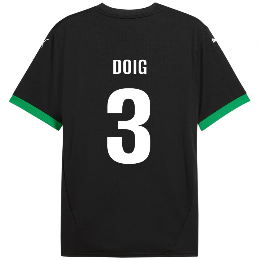 Niño Camiseta Josh Doig #3 Negro Verde Oscuro 1ª Equipación 2024/25 La Camisa México