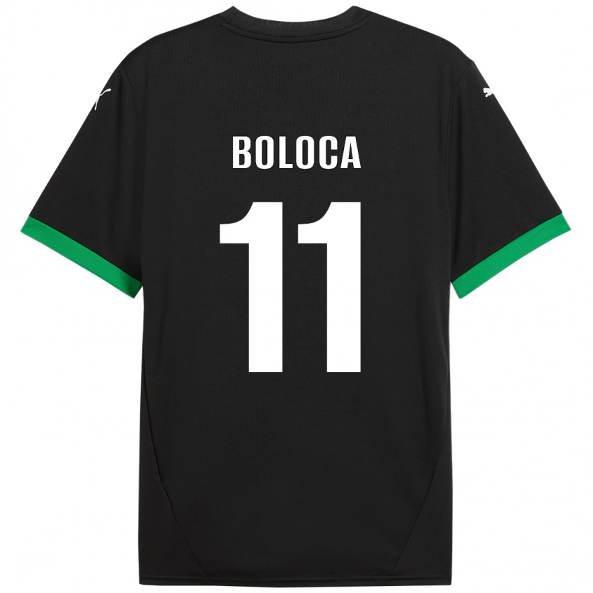 Niño Camiseta Daniel Boloca #11 Negro Verde Oscuro 1ª Equipación 2024/25 La Camisa México