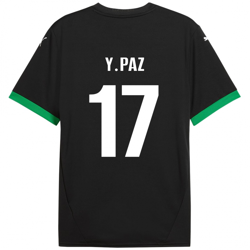 Niño Camiseta Yeferson Paz #17 Negro Verde Oscuro 1ª Equipación 2024/25 La Camisa México