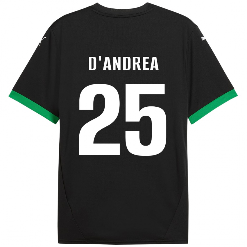 Niño Camiseta Luca D'andrea #25 Negro Verde Oscuro 1ª Equipación 2024/25 La Camisa México