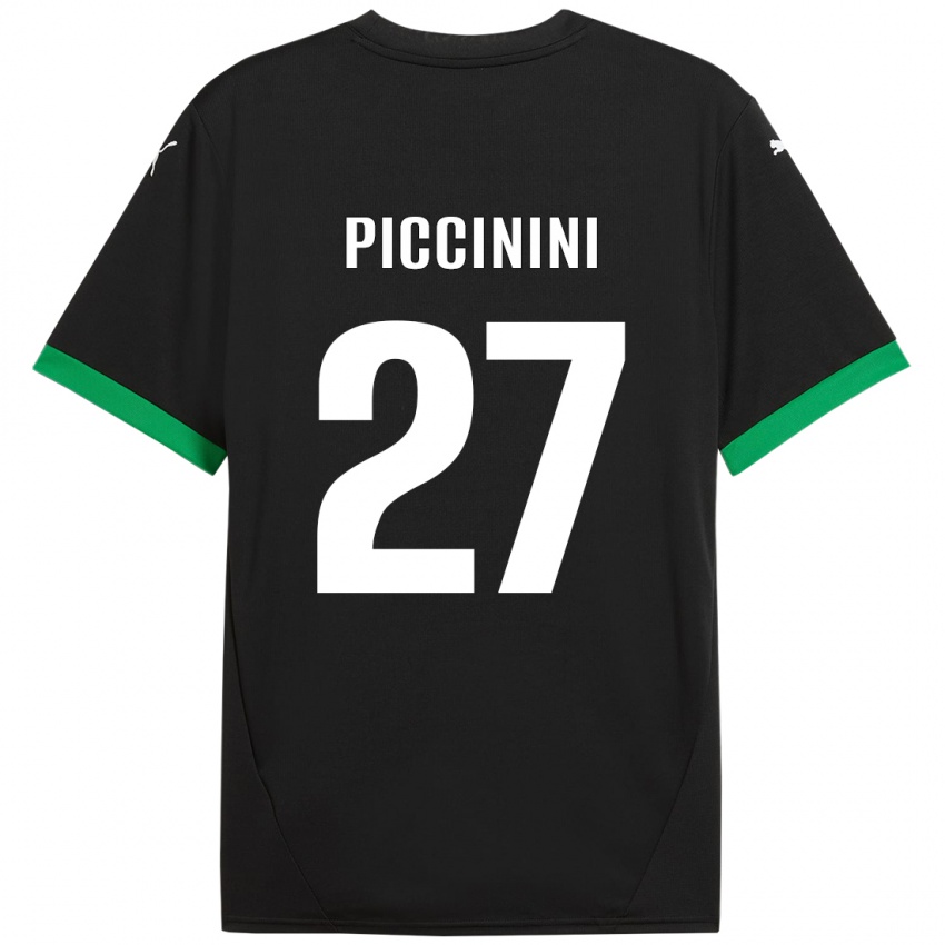 Niño Camiseta Stefano Piccinini #27 Negro Verde Oscuro 1ª Equipación 2024/25 La Camisa México