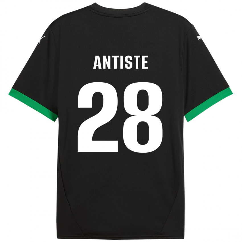 Niño Camiseta Janis Antiste #28 Negro Verde Oscuro 1ª Equipación 2024/25 La Camisa México