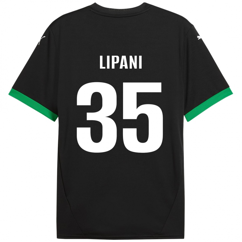 Niño Camiseta Luca Lipani #35 Negro Verde Oscuro 1ª Equipación 2024/25 La Camisa México