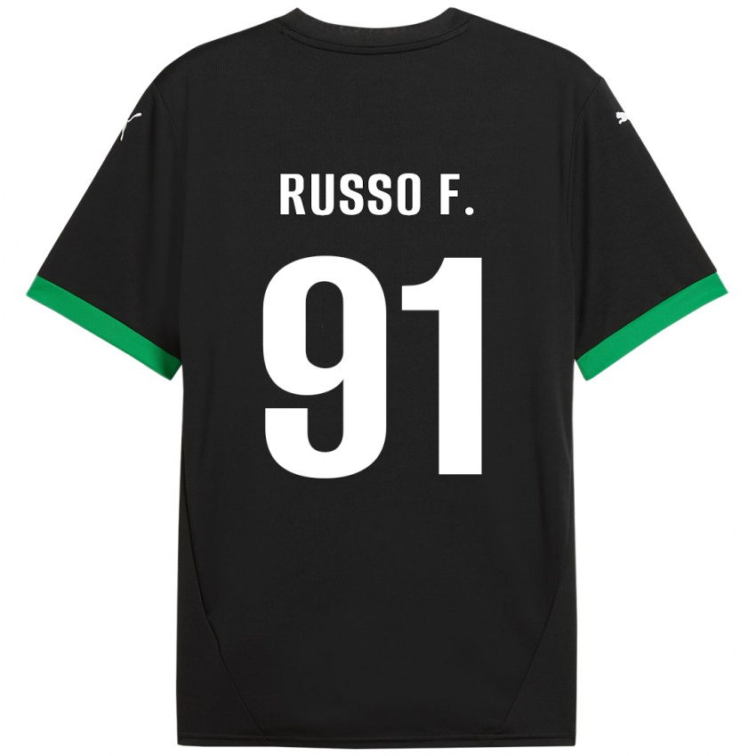 Niño Camiseta Flavio Russo #91 Negro Verde Oscuro 1ª Equipación 2024/25 La Camisa México