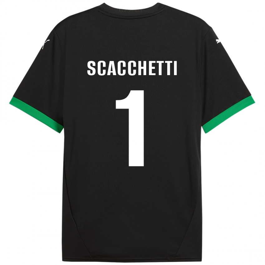 Niño Camiseta Alessandro Scacchetti #1 Negro Verde Oscuro 1ª Equipación 2024/25 La Camisa México