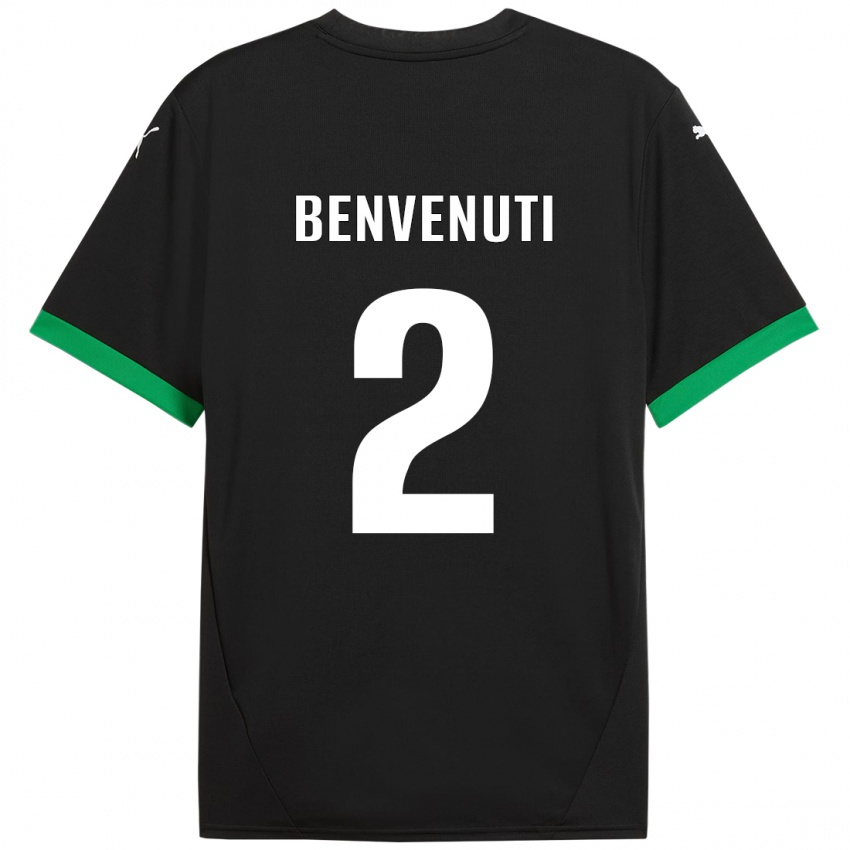 Niño Camiseta Giacomo Benvenuti #2 Negro Verde Oscuro 1ª Equipación 2024/25 La Camisa México