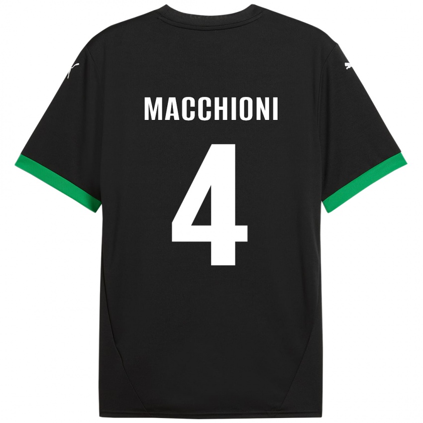 Niño Camiseta Tommaso Macchioni #4 Negro Verde Oscuro 1ª Equipación 2024/25 La Camisa México