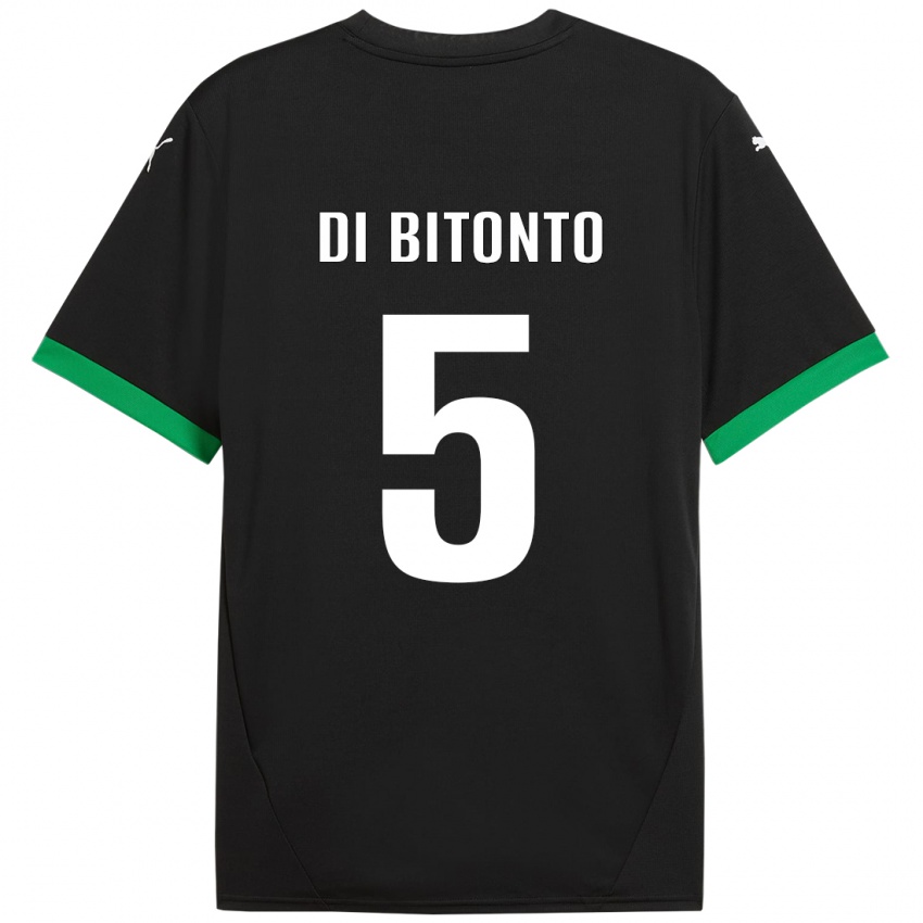 Niño Camiseta Alessandro Di Bitonto #5 Negro Verde Oscuro 1ª Equipación 2024/25 La Camisa México