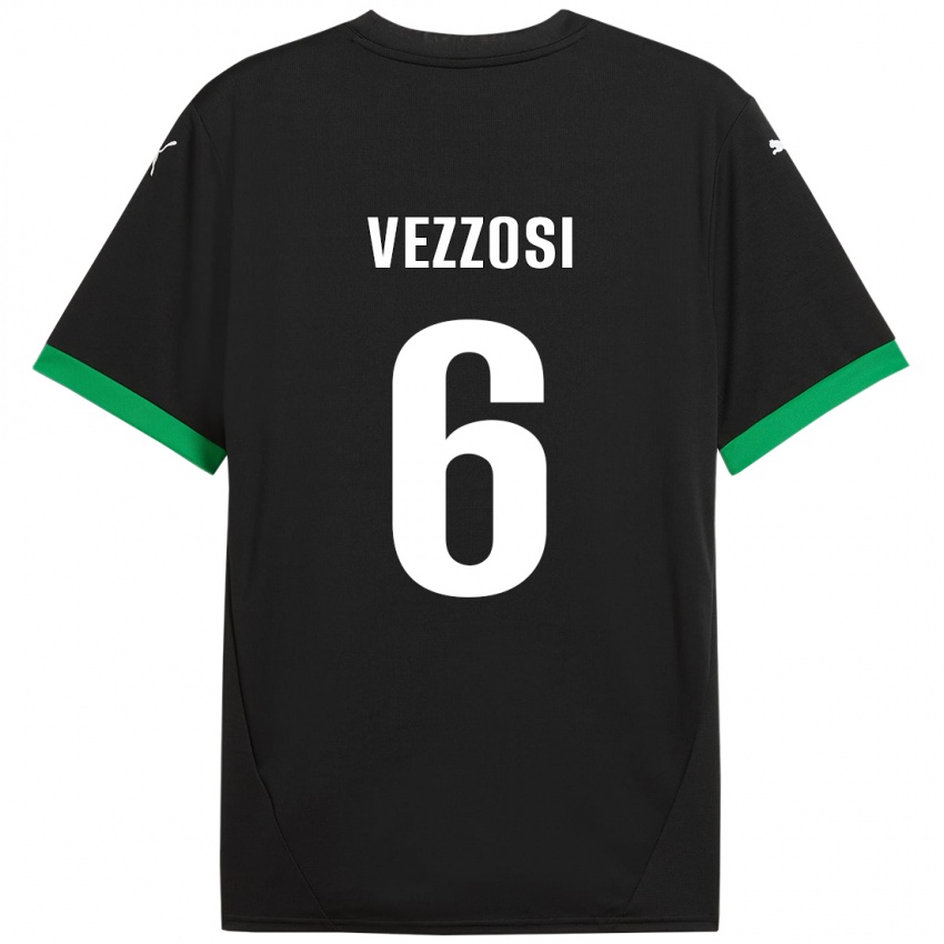 Niño Camiseta Giorgio Vezzosi #6 Negro Verde Oscuro 1ª Equipación 2024/25 La Camisa México