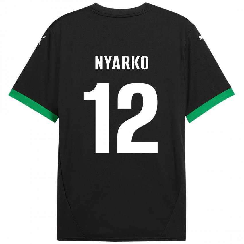 Niño Camiseta Lorenzo Nyarko #12 Negro Verde Oscuro 1ª Equipación 2024/25 La Camisa México