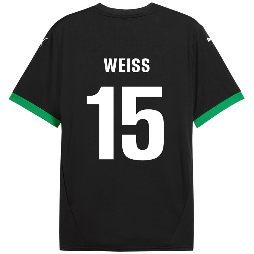 Niño Camiseta David Weiss #15 Negro Verde Oscuro 1ª Equipación 2024/25 La Camisa México