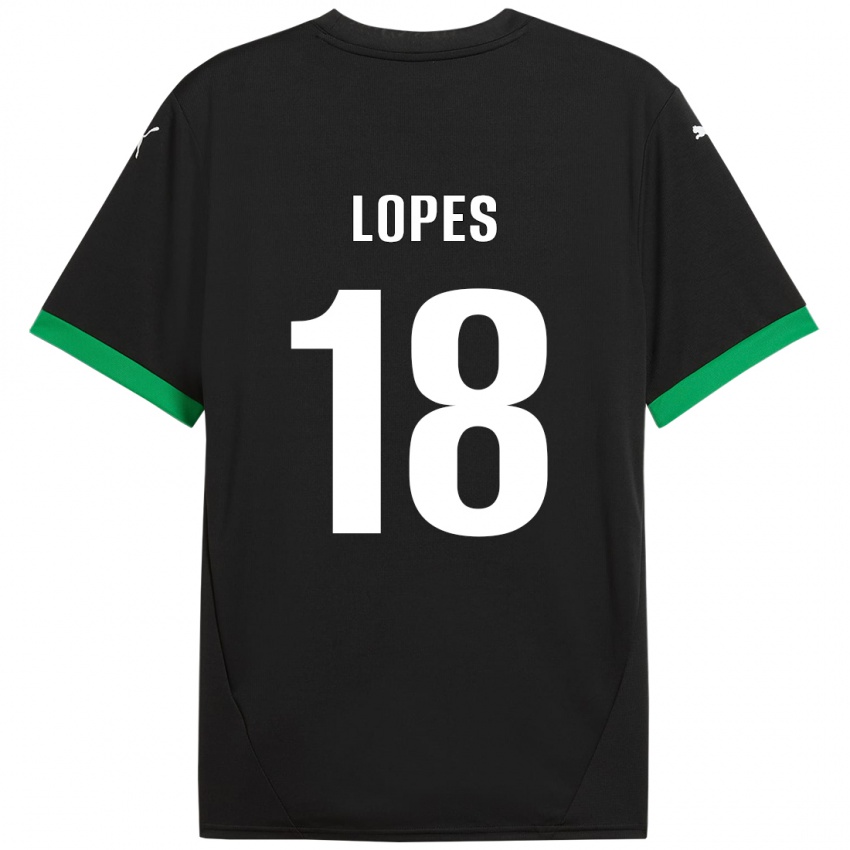 Niño Camiseta Emerick Lopes #18 Negro Verde Oscuro 1ª Equipación 2024/25 La Camisa México