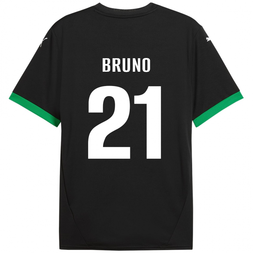 Niño Camiseta Kevin Bruno #21 Negro Verde Oscuro 1ª Equipación 2024/25 La Camisa México