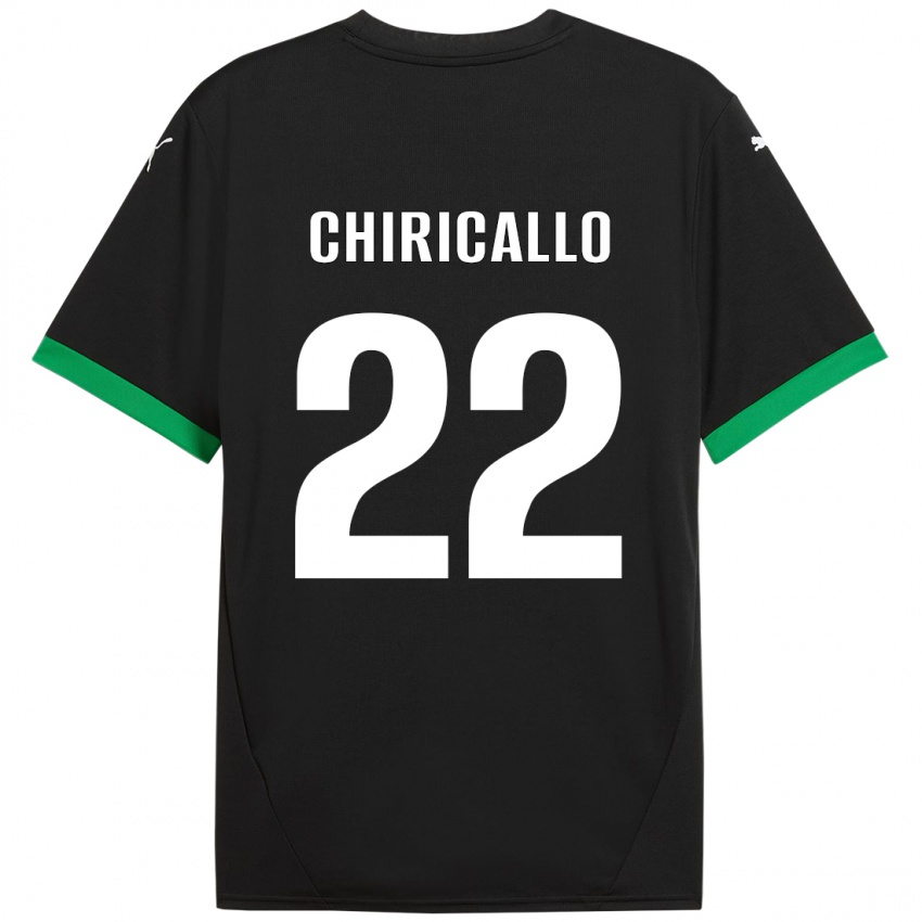 Niño Camiseta Giovanni Chiricallo #22 Negro Verde Oscuro 1ª Equipación 2024/25 La Camisa México