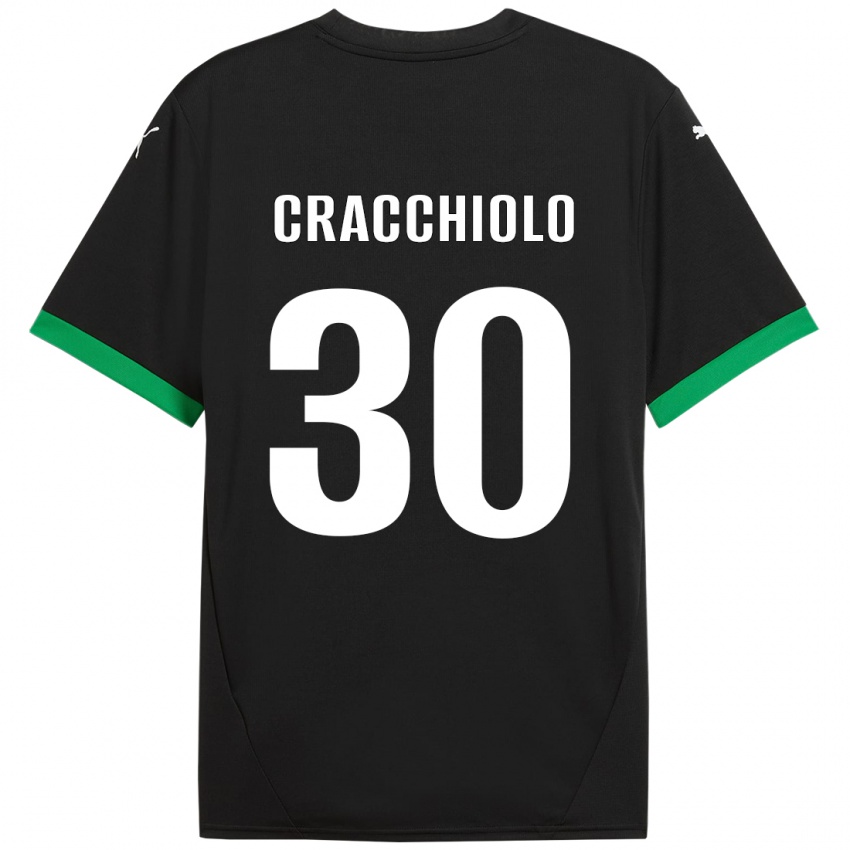 Niño Camiseta Leonardo Cracchiolo #30 Negro Verde Oscuro 1ª Equipación 2024/25 La Camisa México