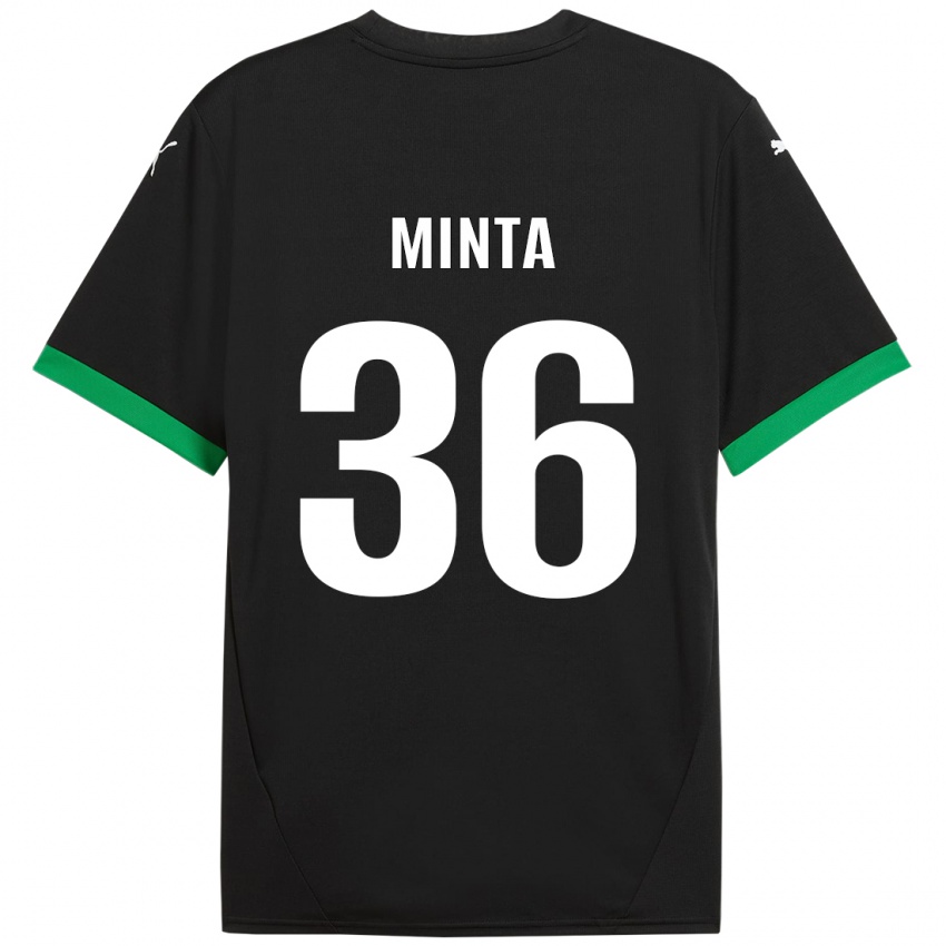 Niño Camiseta Amoako Minta #36 Negro Verde Oscuro 1ª Equipación 2024/25 La Camisa México