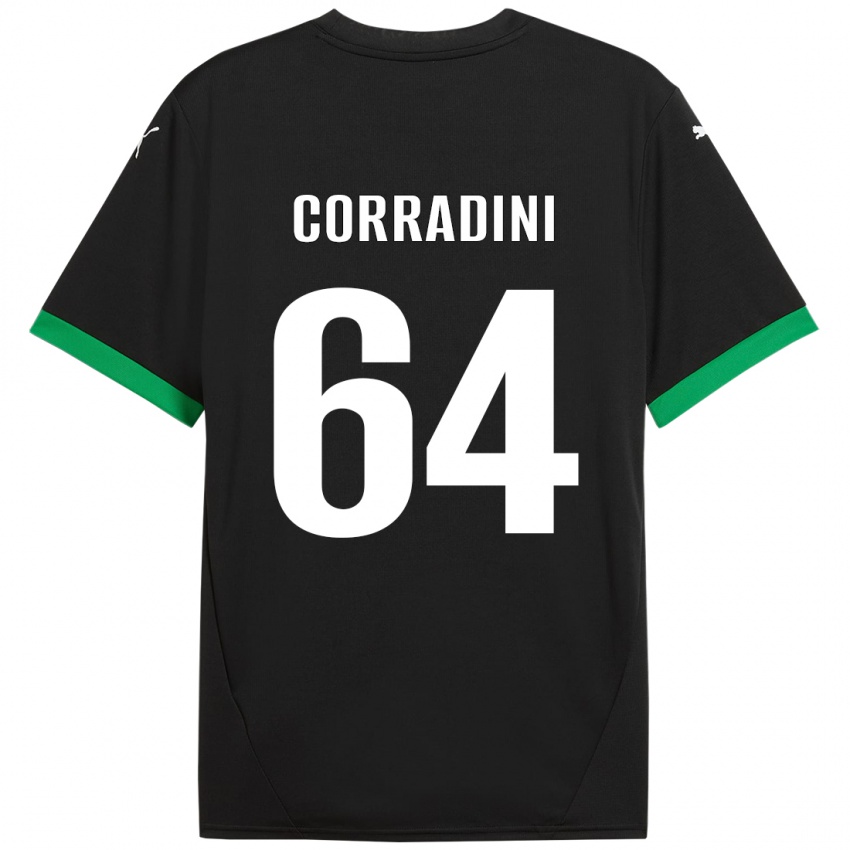 Niño Camiseta Francesco Corradini #64 Negro Verde Oscuro 1ª Equipación 2024/25 La Camisa México