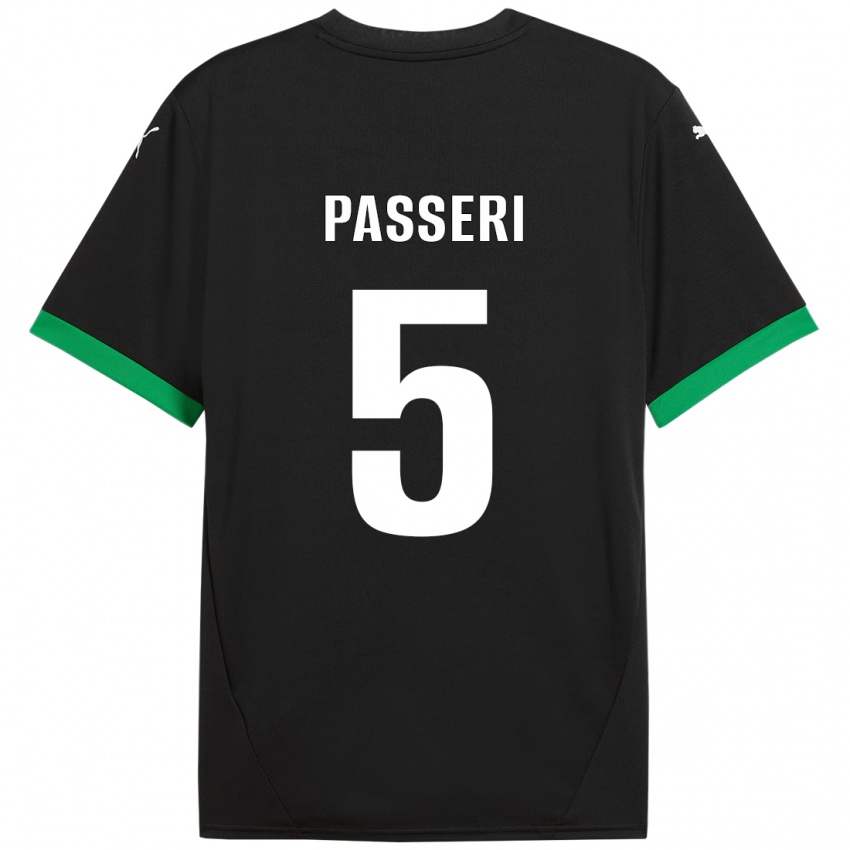 Niño Camiseta Angela Passeri #5 Negro Verde Oscuro 1ª Equipación 2024/25 La Camisa México