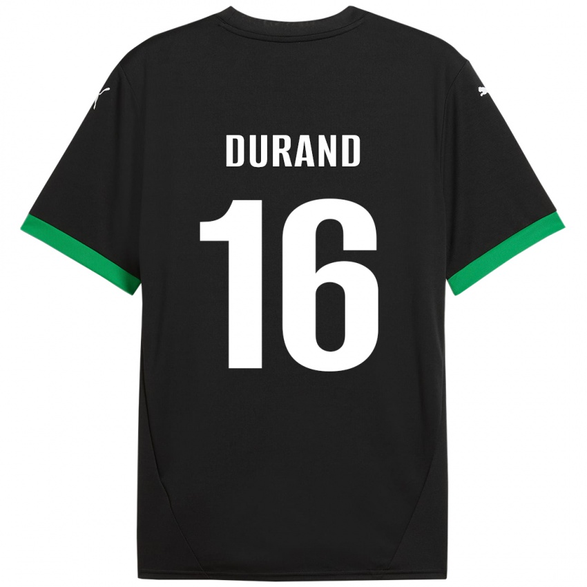 Niño Camiseta Solène Durand #16 Negro Verde Oscuro 1ª Equipación 2024/25 La Camisa México