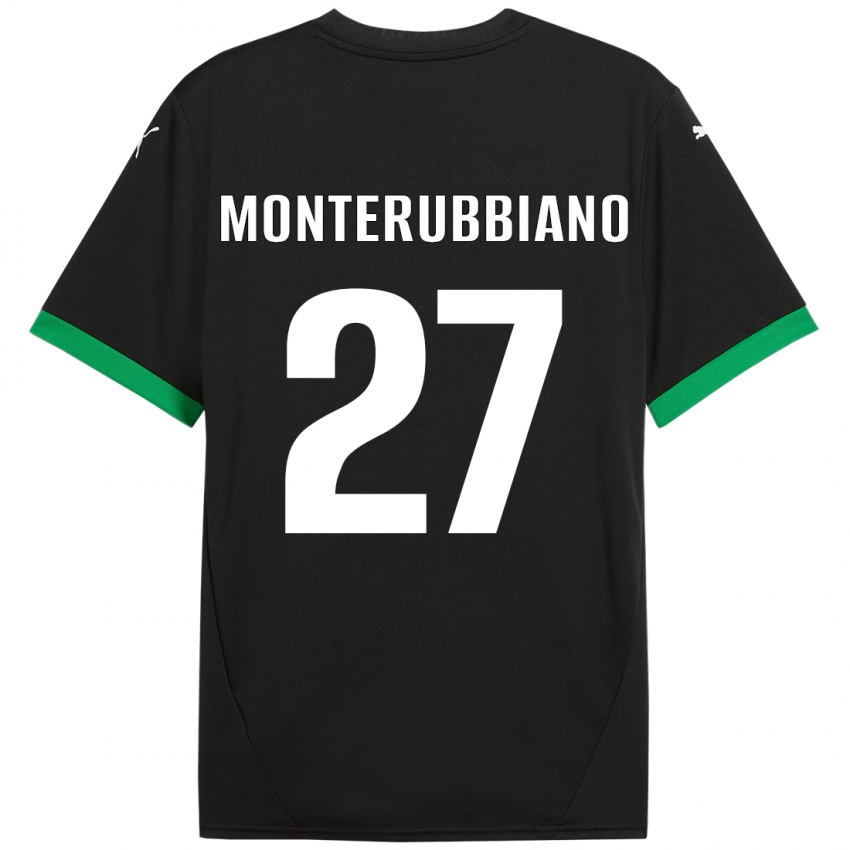 Niño Camiseta Valeria Monterubbiano #27 Negro Verde Oscuro 1ª Equipación 2024/25 La Camisa México