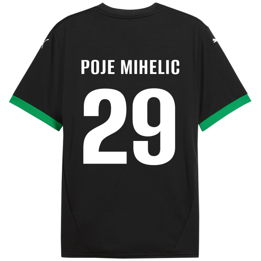 Niño Camiseta Naja Poje Mihelič #29 Negro Verde Oscuro 1ª Equipación 2024/25 La Camisa México