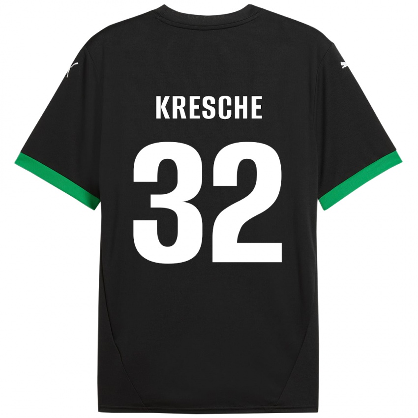 Niño Camiseta Isabella Kresche #32 Negro Verde Oscuro 1ª Equipación 2024/25 La Camisa México