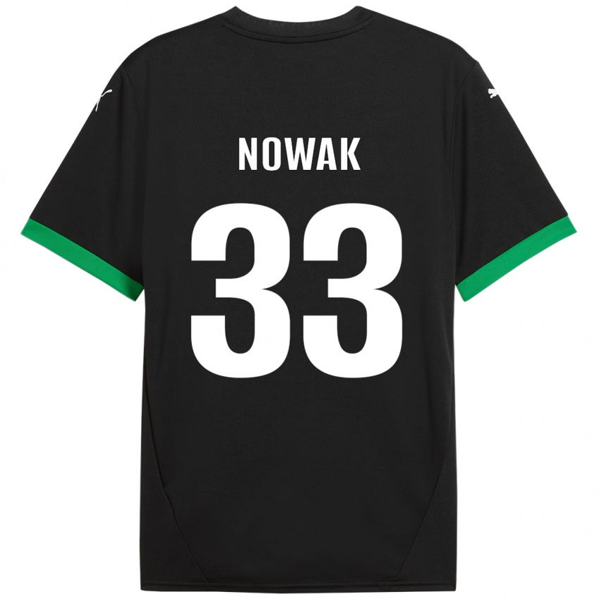 Niño Camiseta Julie Nowak #33 Negro Verde Oscuro 1ª Equipación 2024/25 La Camisa México