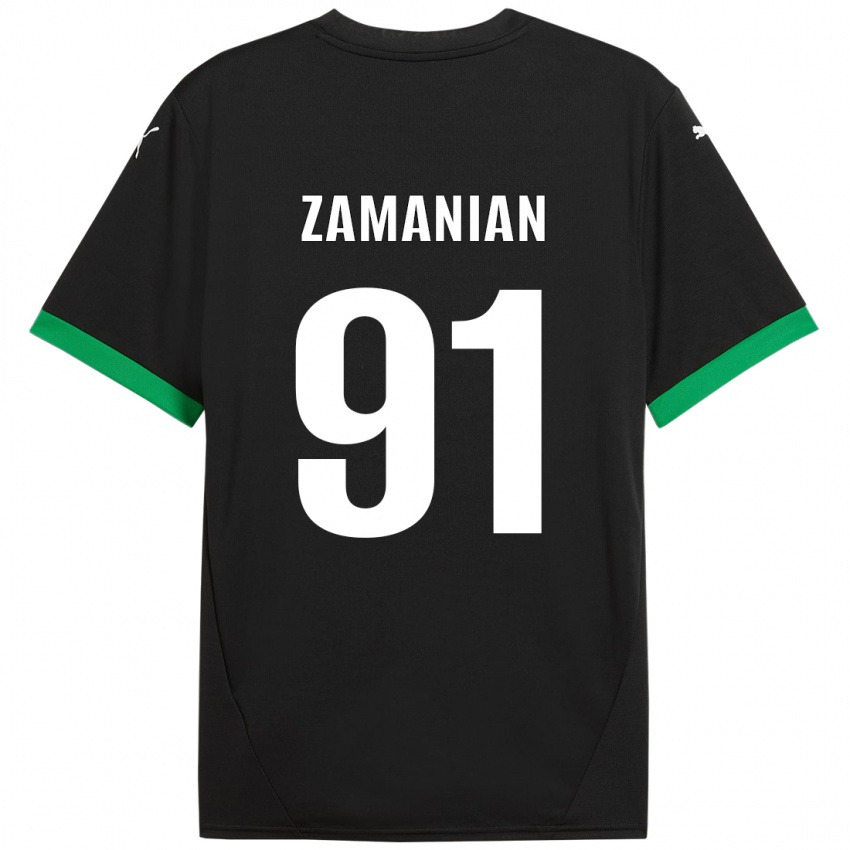 Niño Camiseta Annahita Zamanian #91 Negro Verde Oscuro 1ª Equipación 2024/25 La Camisa México