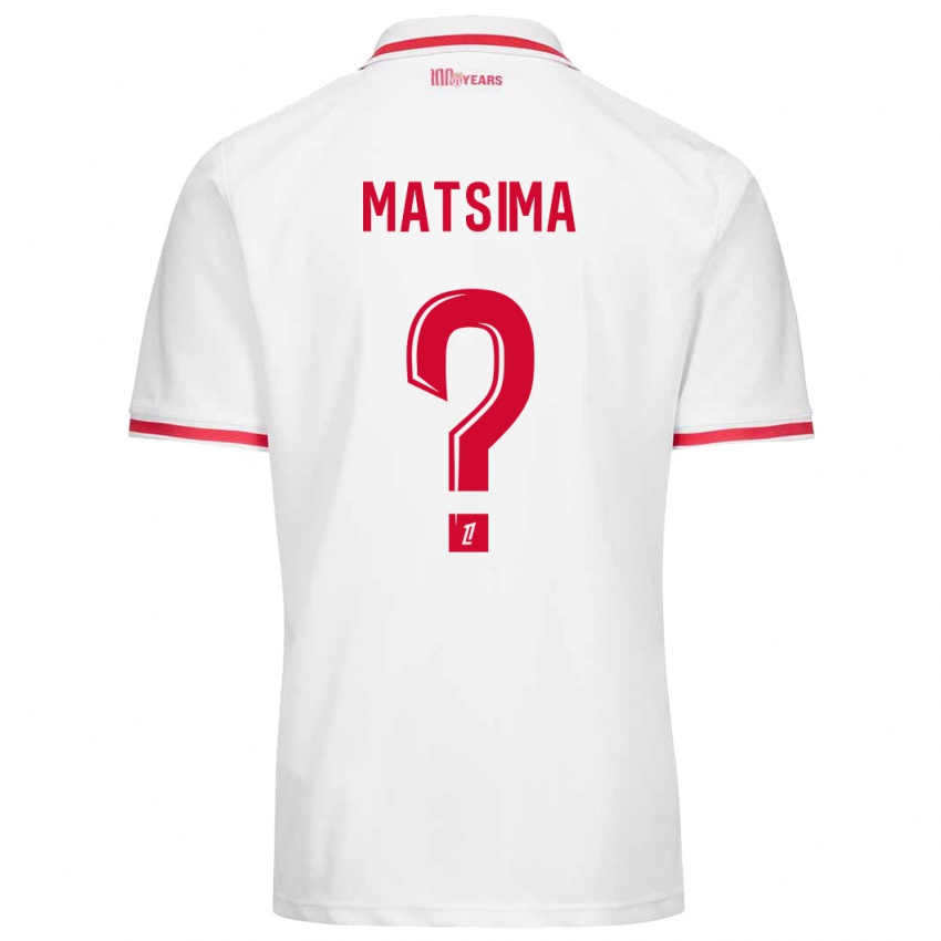 Niño Camiseta Chrislain Matsima #0 Blanco Rojo 1ª Equipación 2024/25 La Camisa México