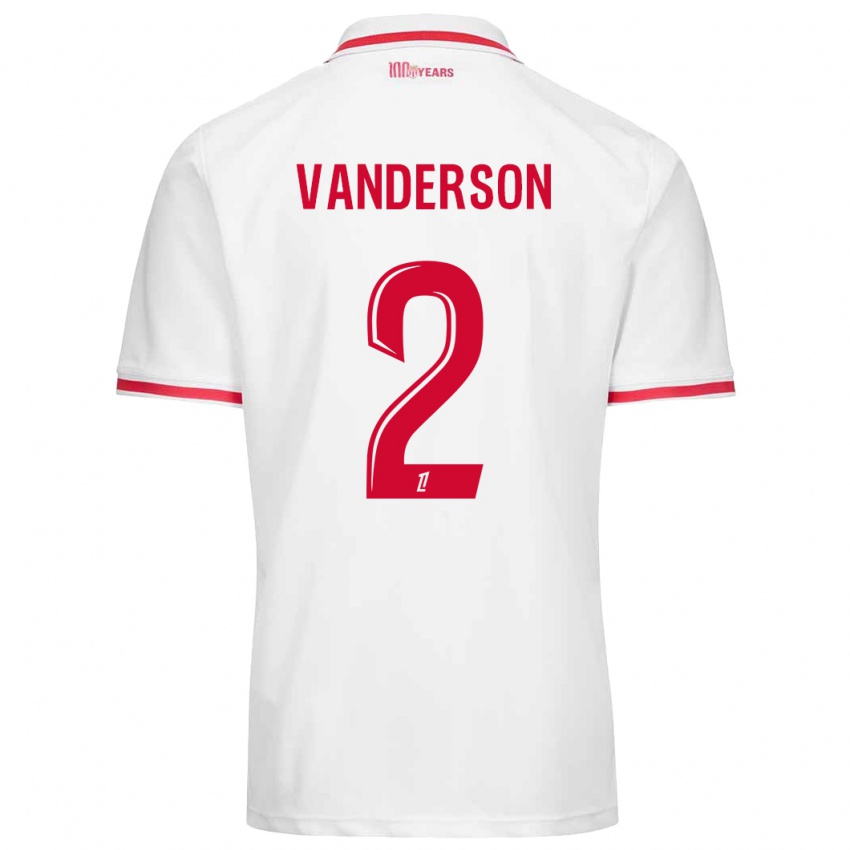 Niño Camiseta Vanderson #2 Blanco Rojo 1ª Equipación 2024/25 La Camisa México