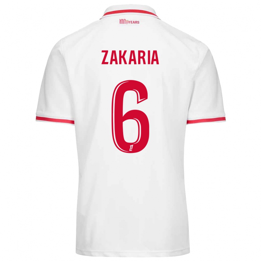 Niño Camiseta Denis Zakaria #6 Blanco Rojo 1ª Equipación 2024/25 La Camisa México