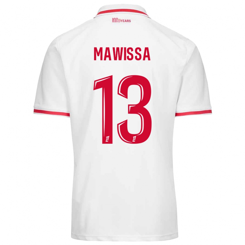 Niño Camiseta Christian Mawissa Elebi #13 Blanco Rojo 1ª Equipación 2024/25 La Camisa México