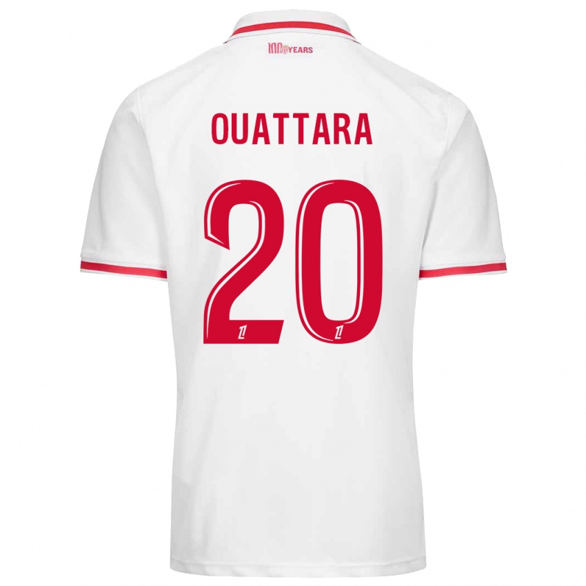 Niño Camiseta Kassoum Ouattara #20 Blanco Rojo 1ª Equipación 2024/25 La Camisa México